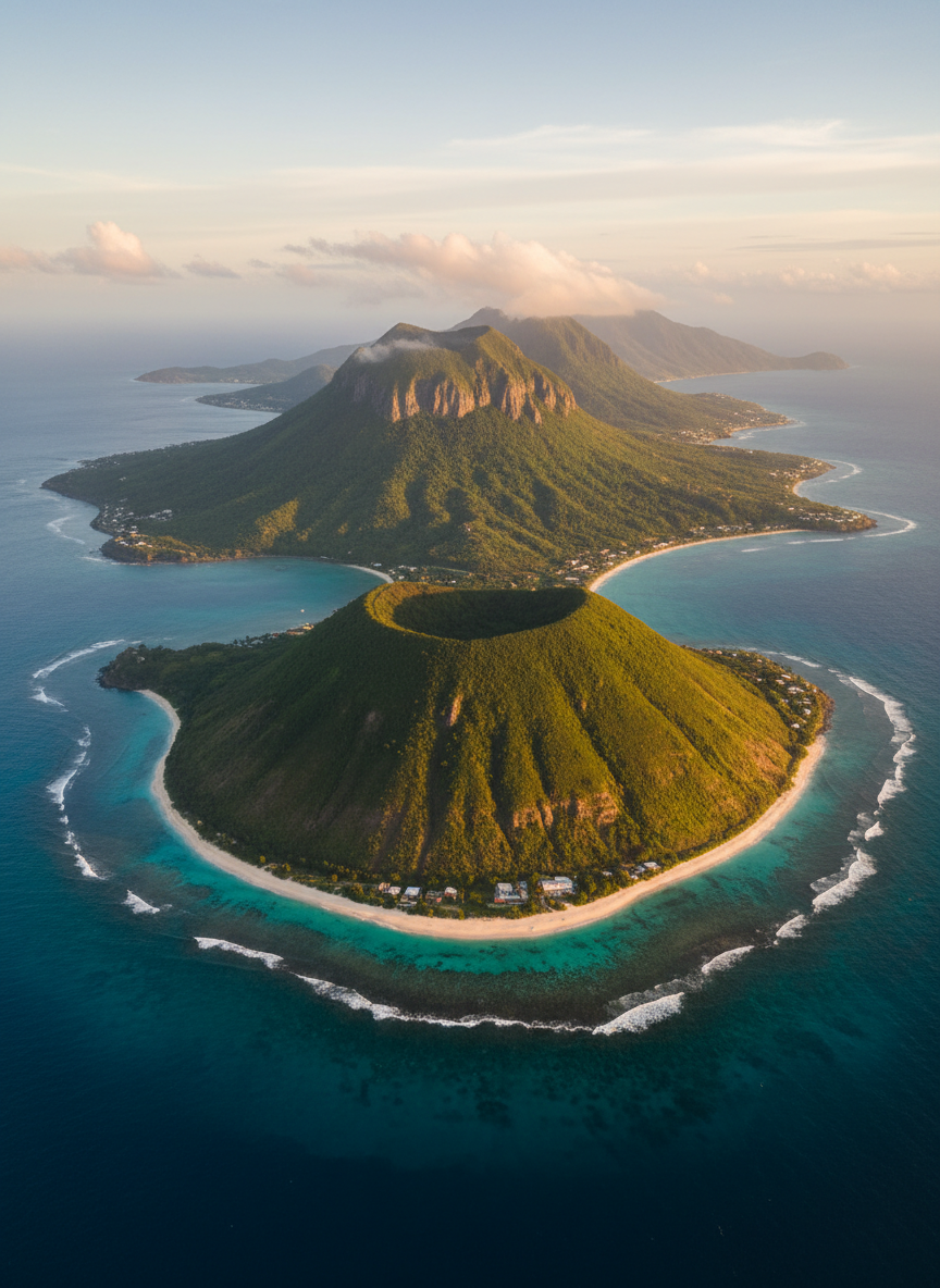 Aerial view of St Kitts & Nevis